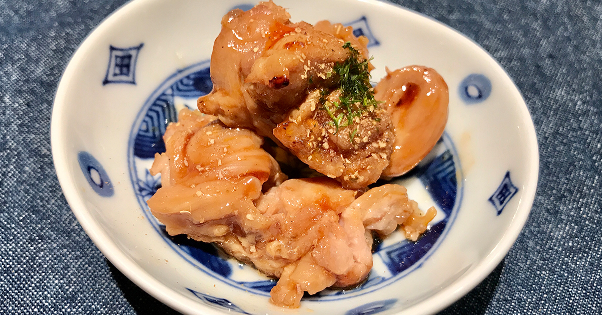 大黒堂のせせりを使って作ったせせりの簡単ラー油和えの完成画像